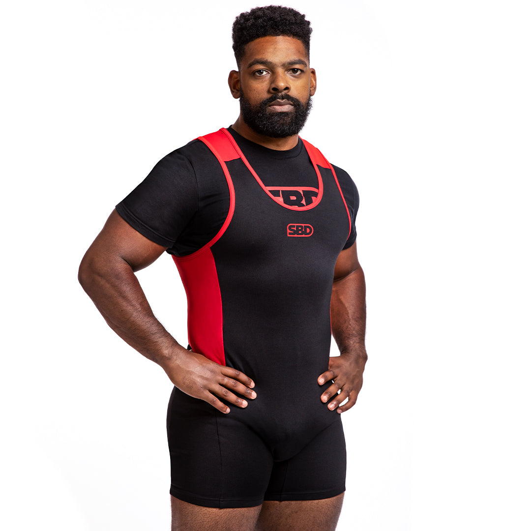SBD Powerlifting Singlet - Red / Black